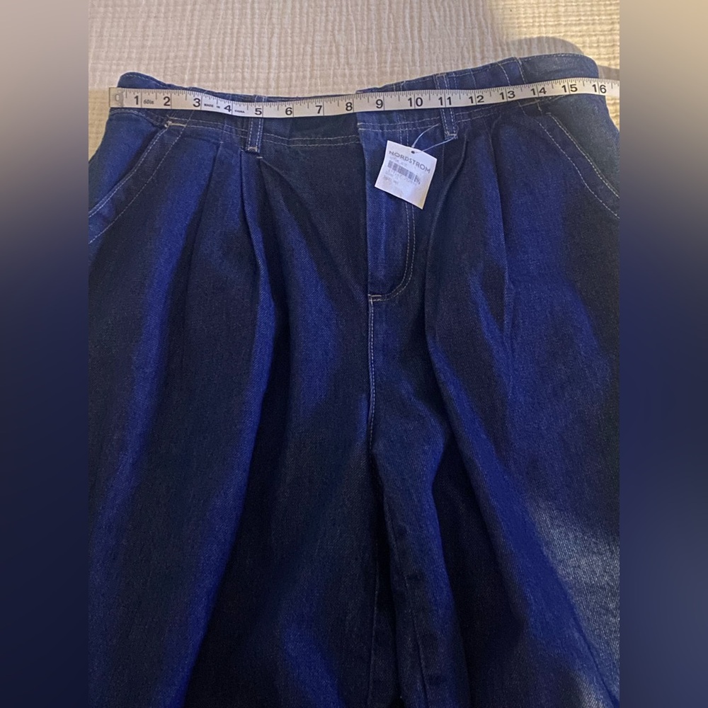 NWT Free People Equinox Blue Denim Wide Leg Trouser SZ 29 100% Cotton - Picture 9 of 11